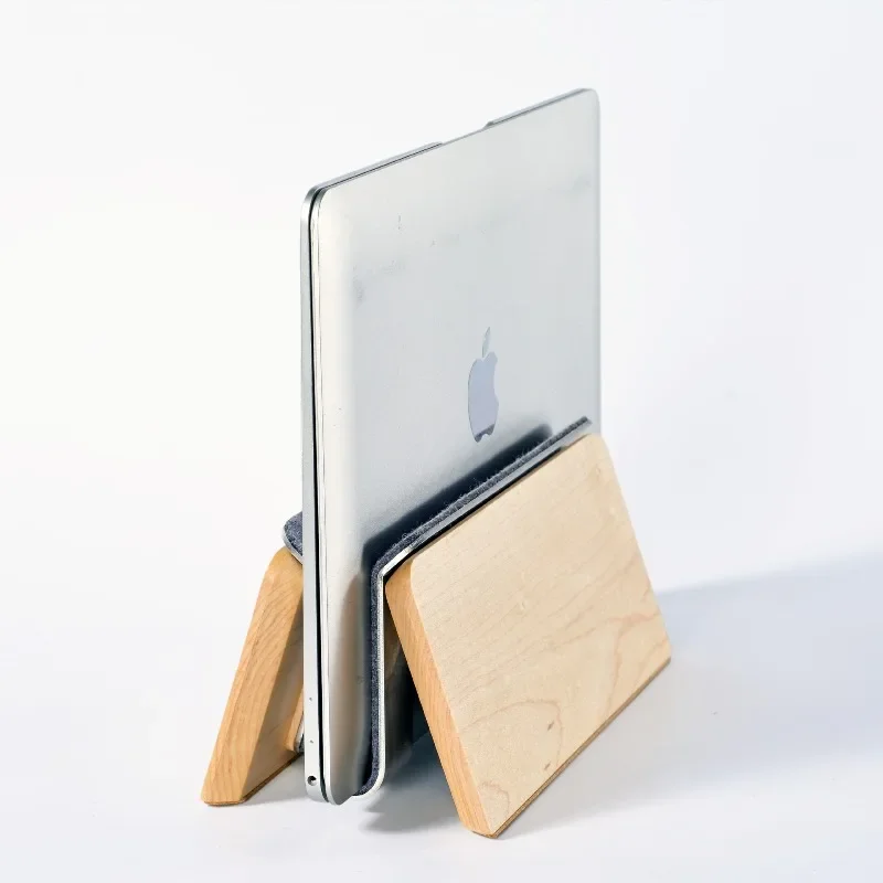 

Solid wood tablet vertical laptop storage bracket, desktop vertical tablet storage base for heat dissipation