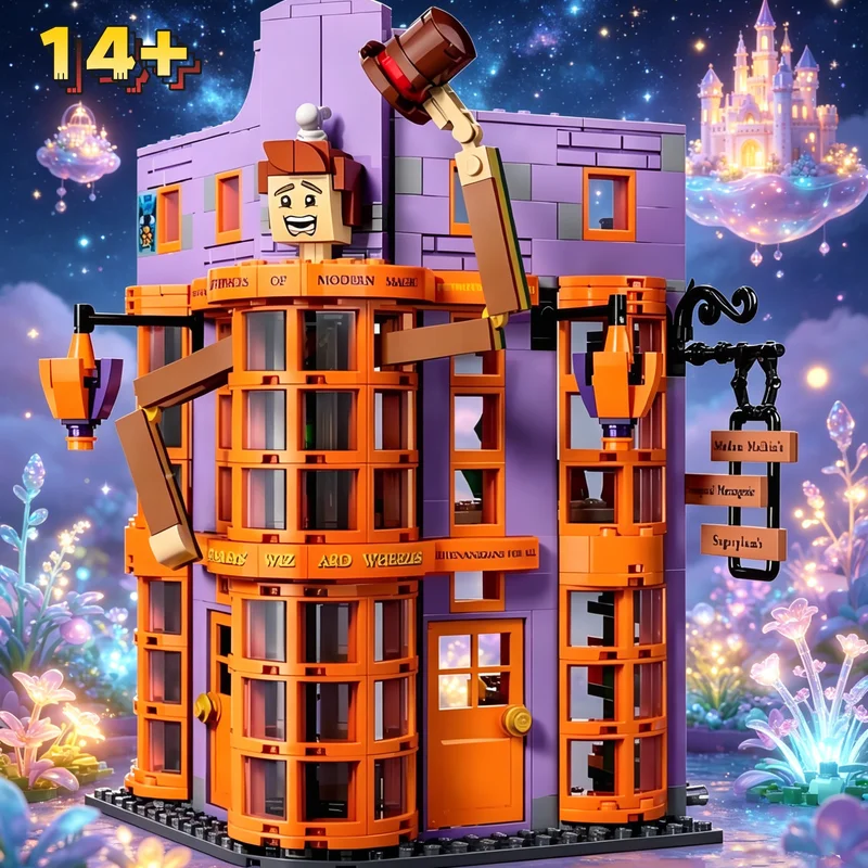 

Новинка! Конструктор 76422 «Мастерская волшебных трюков Уизли», волшебный декор для дома, подарки на Хэллоуин, Рождество и день рождения