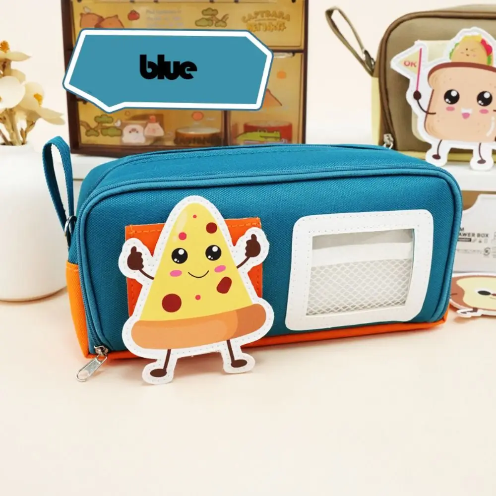 Dirty-proof Dopamine Pencil Bag Lightweight Cartoon Stationery Storage Bag Large Capacity Polyester Pen Organizer Pouch Gift