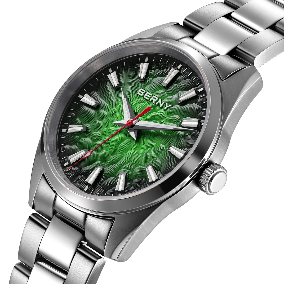 

BERNY Watches for Men Luminous Sapphire Quartz Men's Watch Fashion Casual 10ATM Full Stainless Steel Dress Business Wristwatch