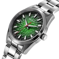 Relojes BERNY para hombre, reloj de cuarzo con zafiro luminoso para hombre, reloj de pulsera informal de moda de 10ATM de acero inoxidable completo, reloj de pulsera de negocios