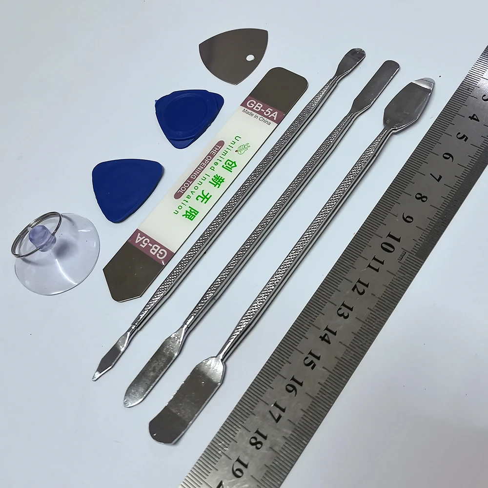 Handy-, Tablet- und Computer-Reparatur-Öffnungswerkzeug-Set, Metall-Spudger-Set, Saugnapf, Kunststoff- & Metall-Dreieck-Hebeln – Detail 1