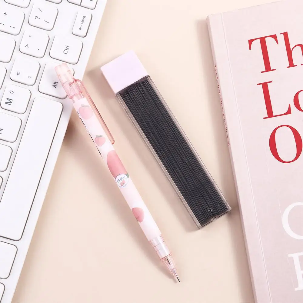 Cute Stationery 0.5mm Pencil Refill Pink Peach Movable Pencil Mechanical Pencil Press Pen Automatic Pencils