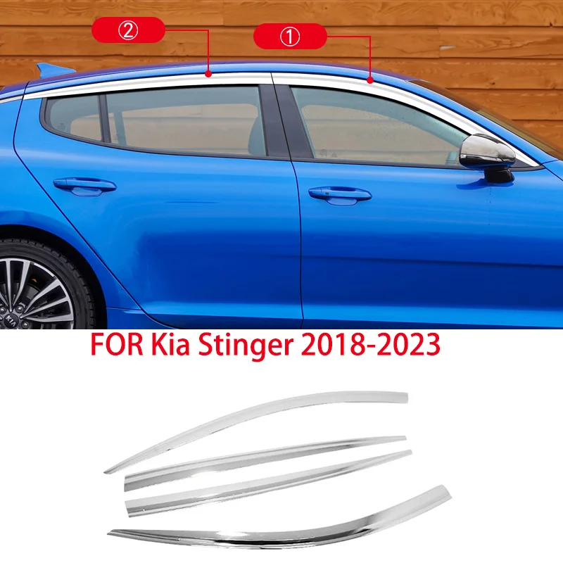 

Car accessories FIT FOR Kia Stinger 2018-2023 ABS chrome waterproof Door Window Visor Vent Shades Sun Rain Guard