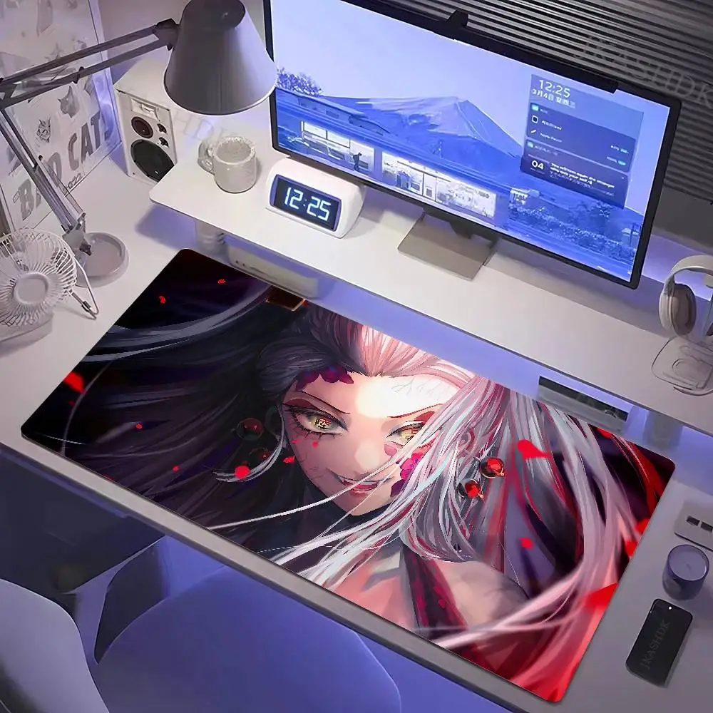 Demon Slayer Rengoku Anime Gaming Mouse Pad Large Rubber Keyboard Desk Mat With 2MM Stitched Edge Design