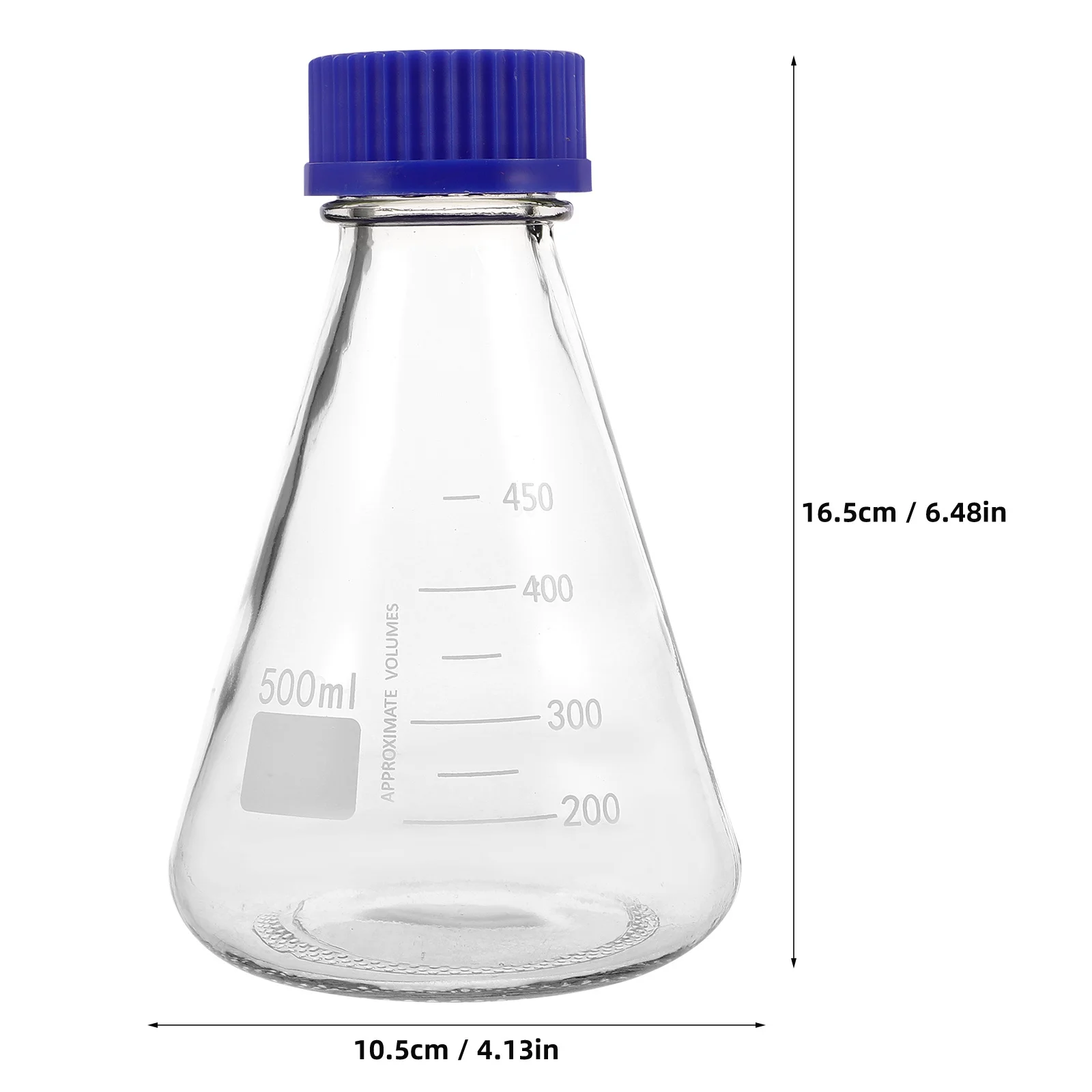 ขวดแก้วใสสำหรับห้องปฏิบัติการเคมี 500 มล. พร้อมมาตรวัด ฝาปิดป้องกันการรั่วซึม สำหรับการทดลองในห้องปฏิบัติการเคมี