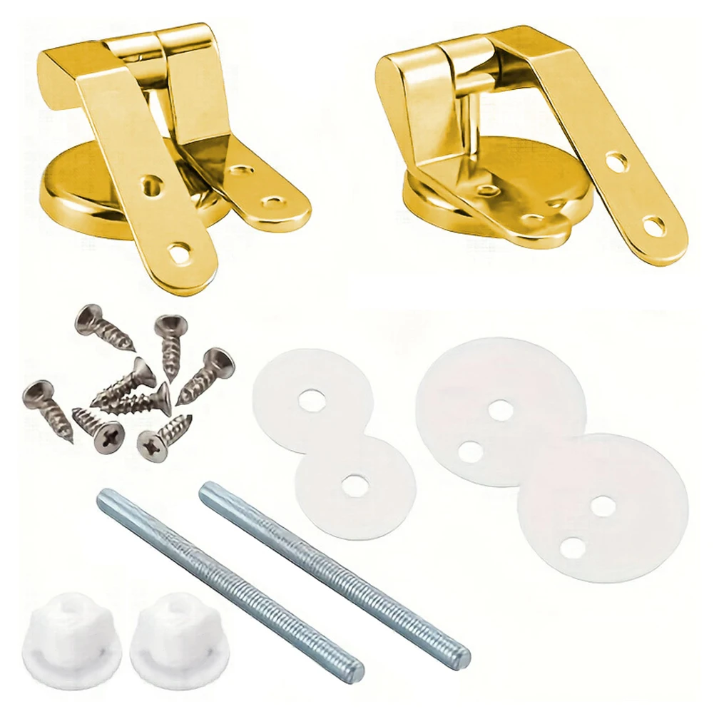 1set Toilet Seat Hinges Zinc Alloy Toilet Cover Mounting Connector Toilet Lid Hinge Fittings Replacement Bathroom Accessories