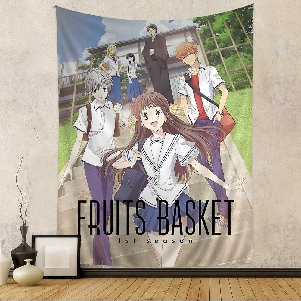 Fruits Basket Anime Colorful Tapestry Wall Hanging Hippie Flower Wall Carpets Dorm Decor Wall Art Decor