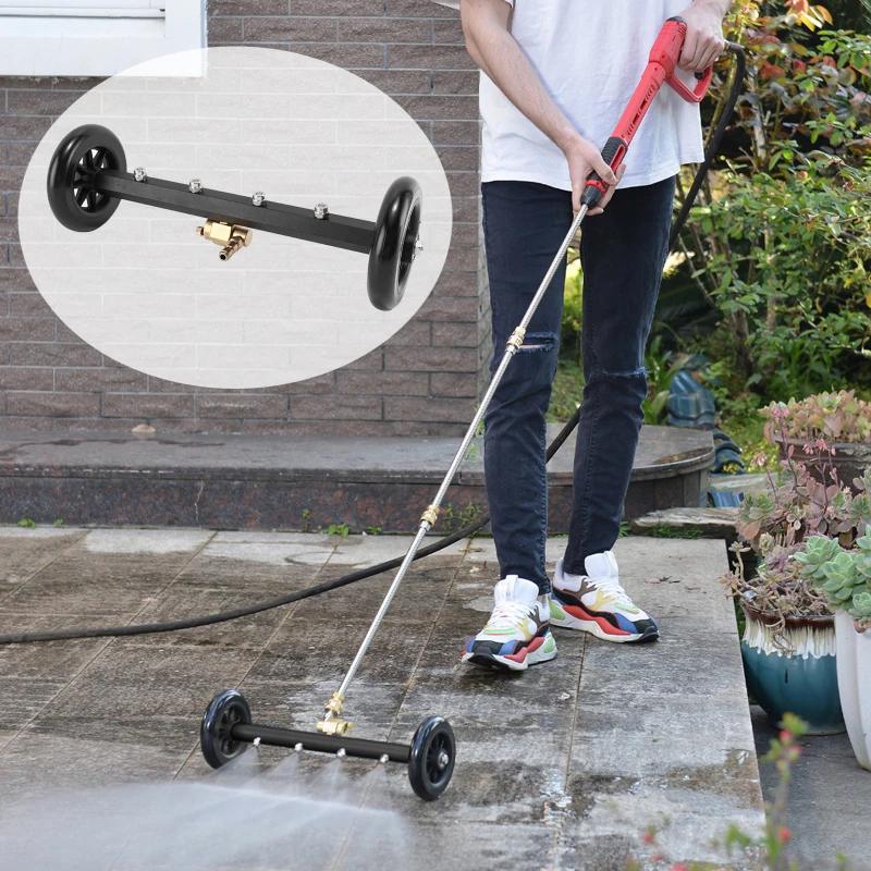Water Broom for Pressure Washer Undercarriage Cleaner with 7 Nozzle Dual-purpose High-pressure Cleaner Pressure Washer Fittings
