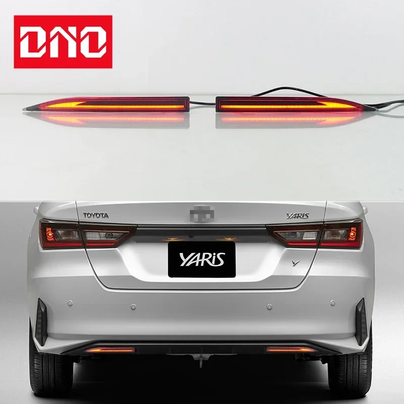 Car LED Rear Bumper Lamps For Toyota Yaris Ativ Vios 2022 2023 Brake Light Turn Signal Backup Reflector Lamp Taillights Fog lamp