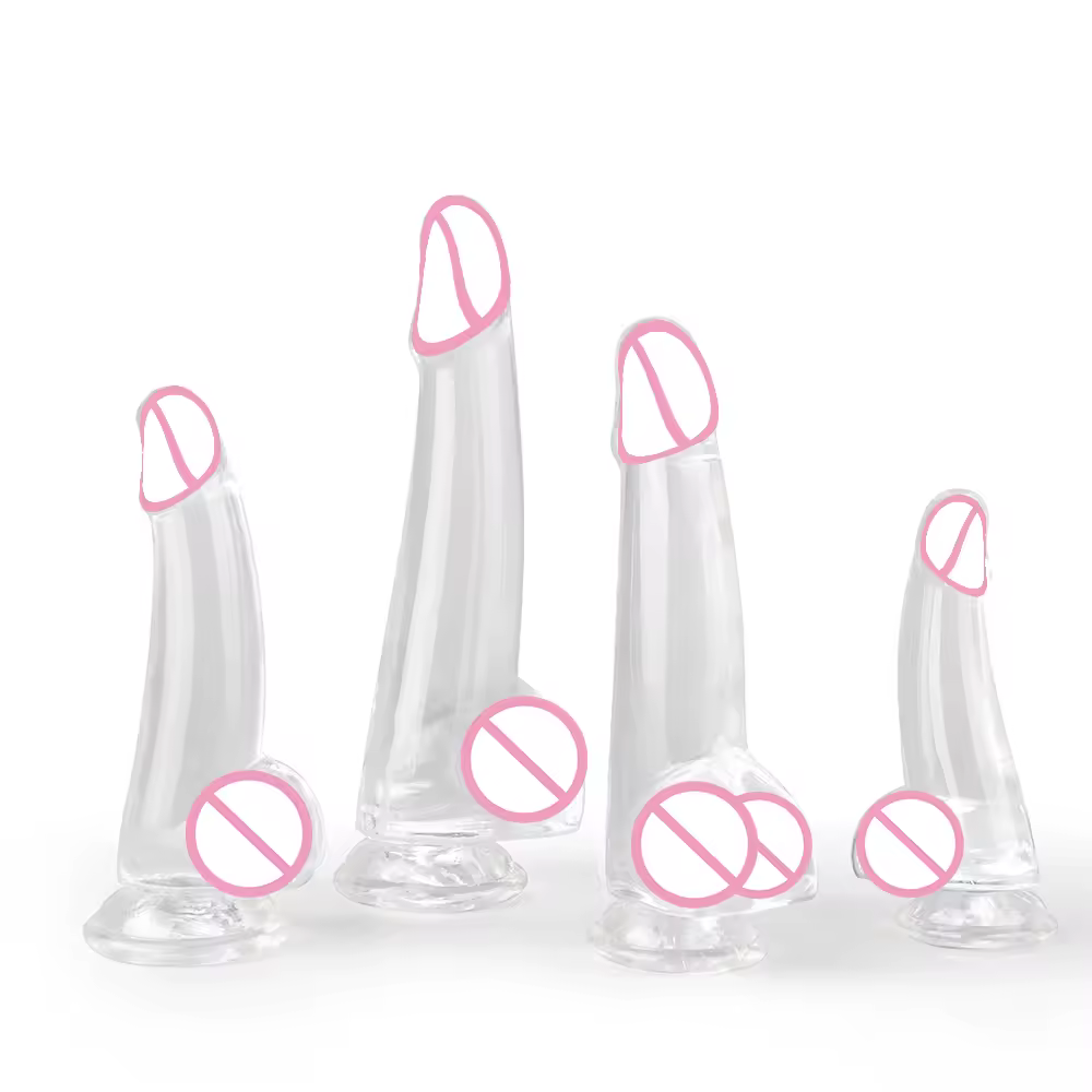 Transparent Dildo Anal Plug Strapon Suction Cup Vaginal Gspot Stimulator Butt Dilator Penis Masturbator Sex Toys For Men Women