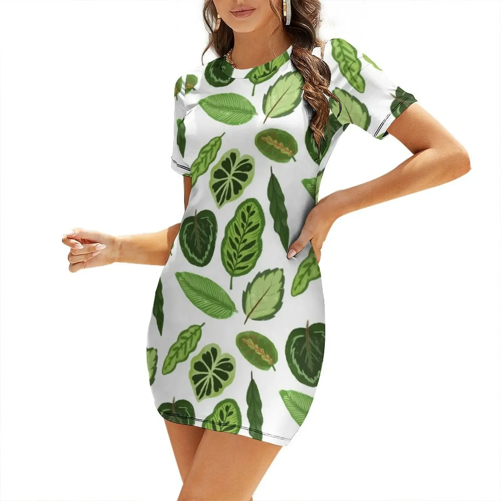 

I Can Beleaf It Short-Sleeved Dress Long veiled dresses Party dresses for women Women's summer skirt dress Dress