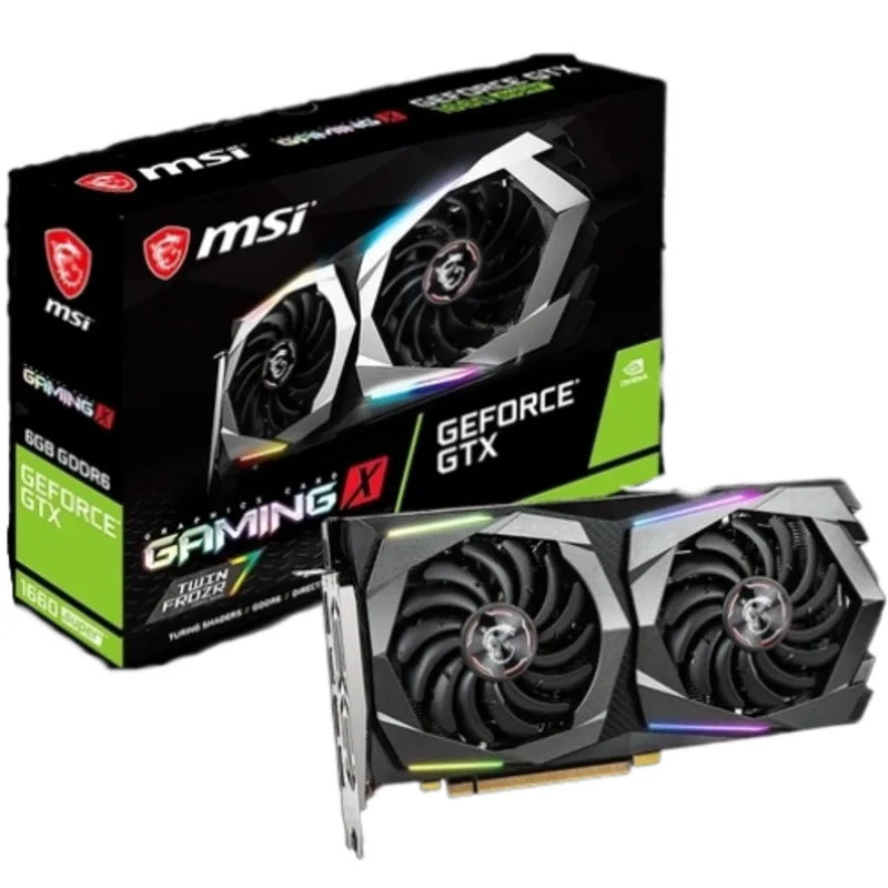 بطاقة رسومات MSI GeForce GTX 1660 SUPER GAMING X مستعملة 6 جيجابايت GDDR6 192 بت PCI-E 3.0 × 16 8Pin gtx 1
