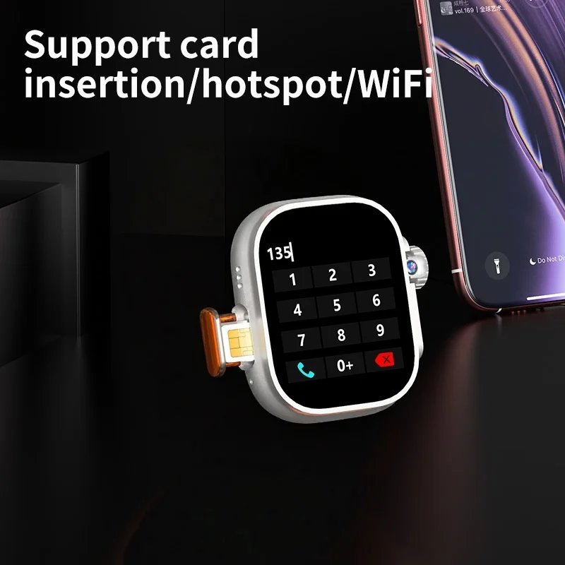 32GB+1024GB DW100 Pro+ Ultra Smartwatch with Fingerprint Unlock 2.29'' AMOLED Screen 1580mAh Battery 180° Rotating Camera