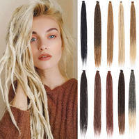 24/30 Inch Synthetic Dreadlock Extensions 10 Strands Hippie Dreads Ombre Color DreadLoc Reggae Style Crochet Braids Hair