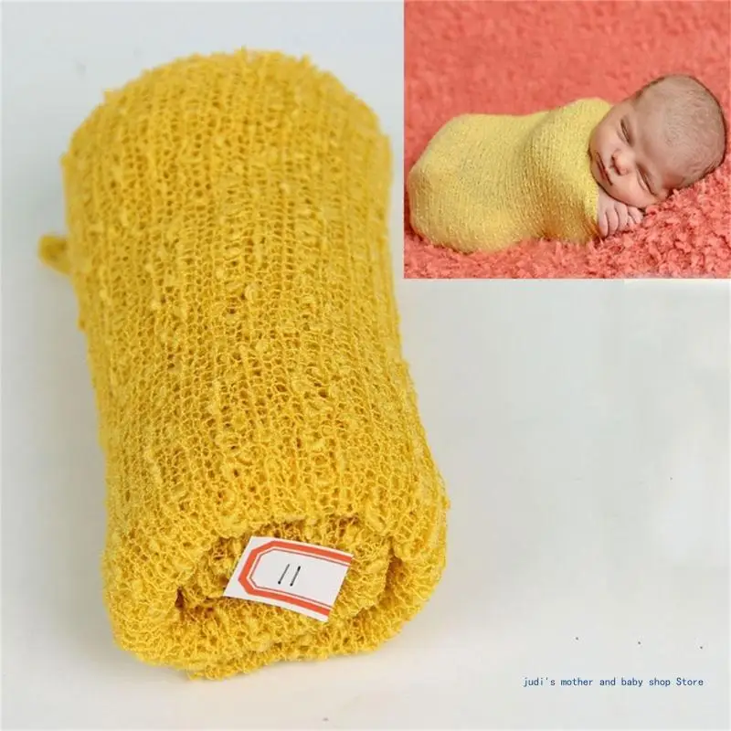 Newborn Photography Photo Props Stretch Wrap Knit Baby Blanket Polyester Wrap for Boys Gilrs 14x60-inch