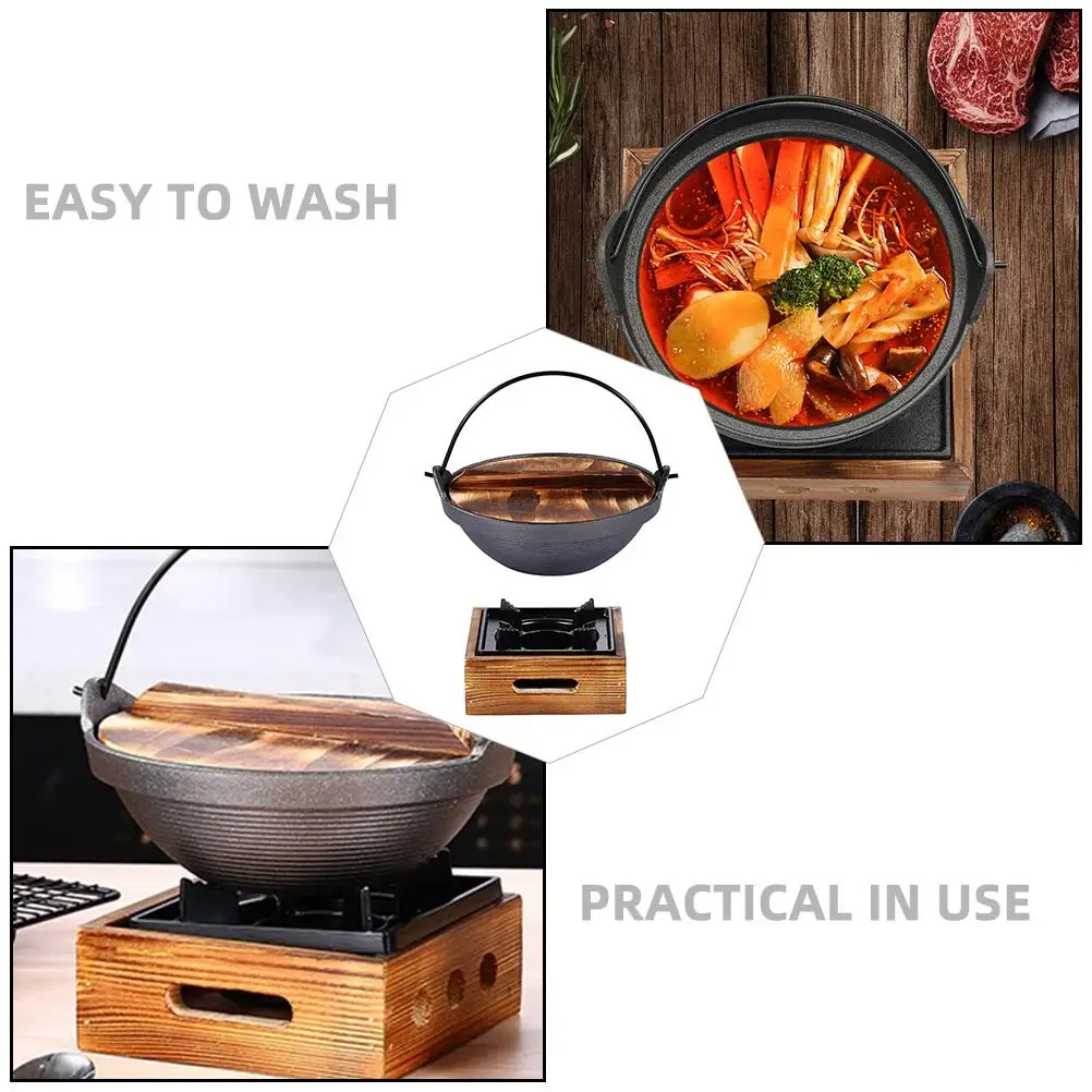 Sukiyaki Soup Pot Iron Large Outdoor Saucepan Dutch Oven Non-stick Household Cooking Cauldron Utensil