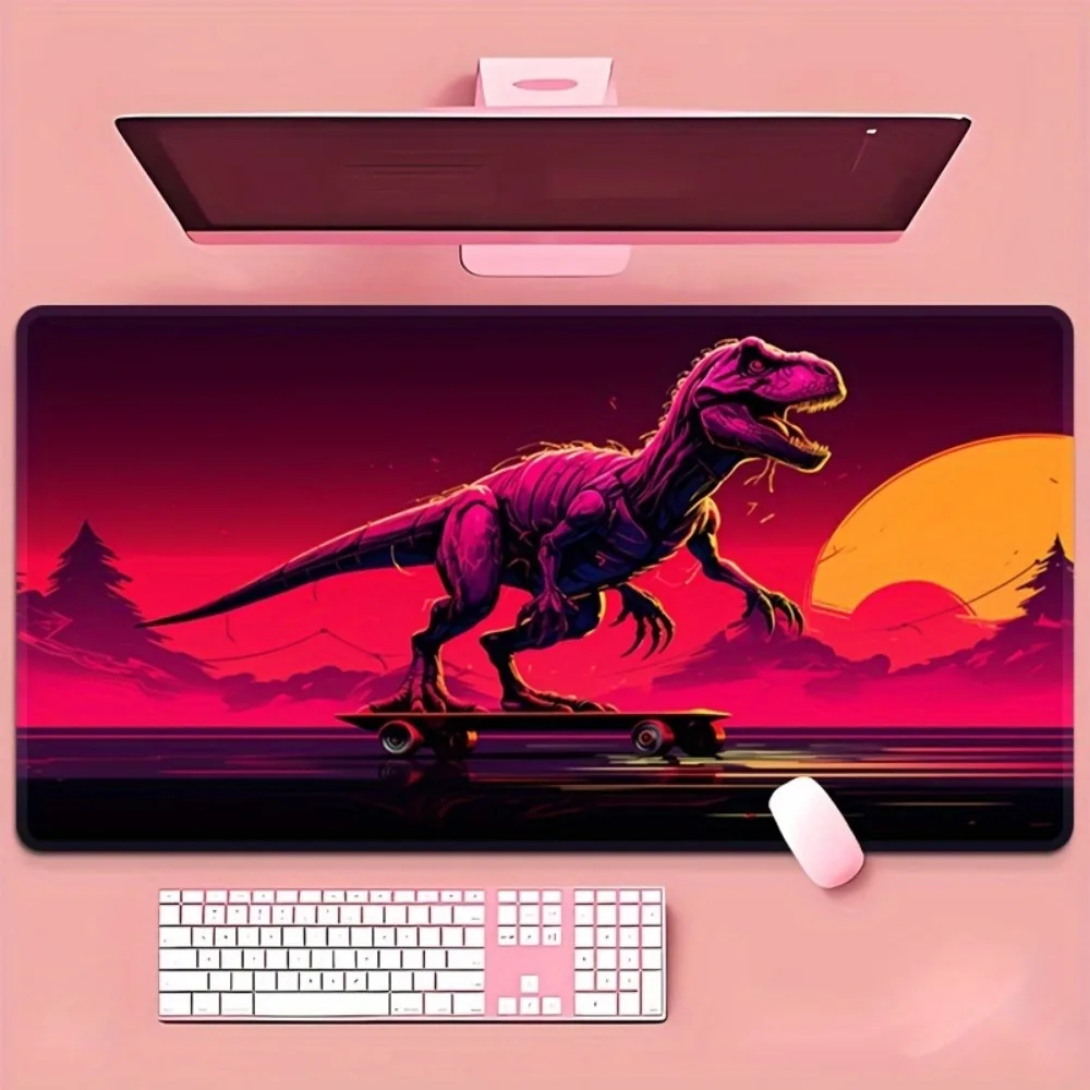 Dinosaur Skateboard Design Mouse Pad - Non-slip desktop pad, durable, large expandable gaming pad alfombrillas gaming