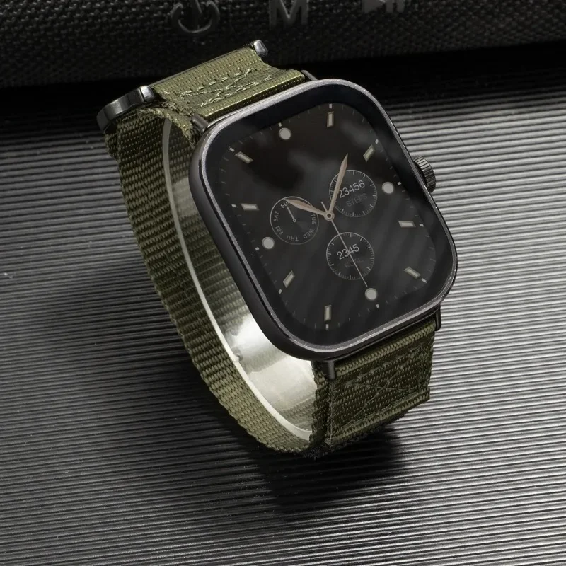 حزام نايلون تكتيكي لساعة Xiaomi Redmi 6/5/4 سوار رياضي لـ Miband 9/8 pro سوار بديل مرن قابل للتنفس