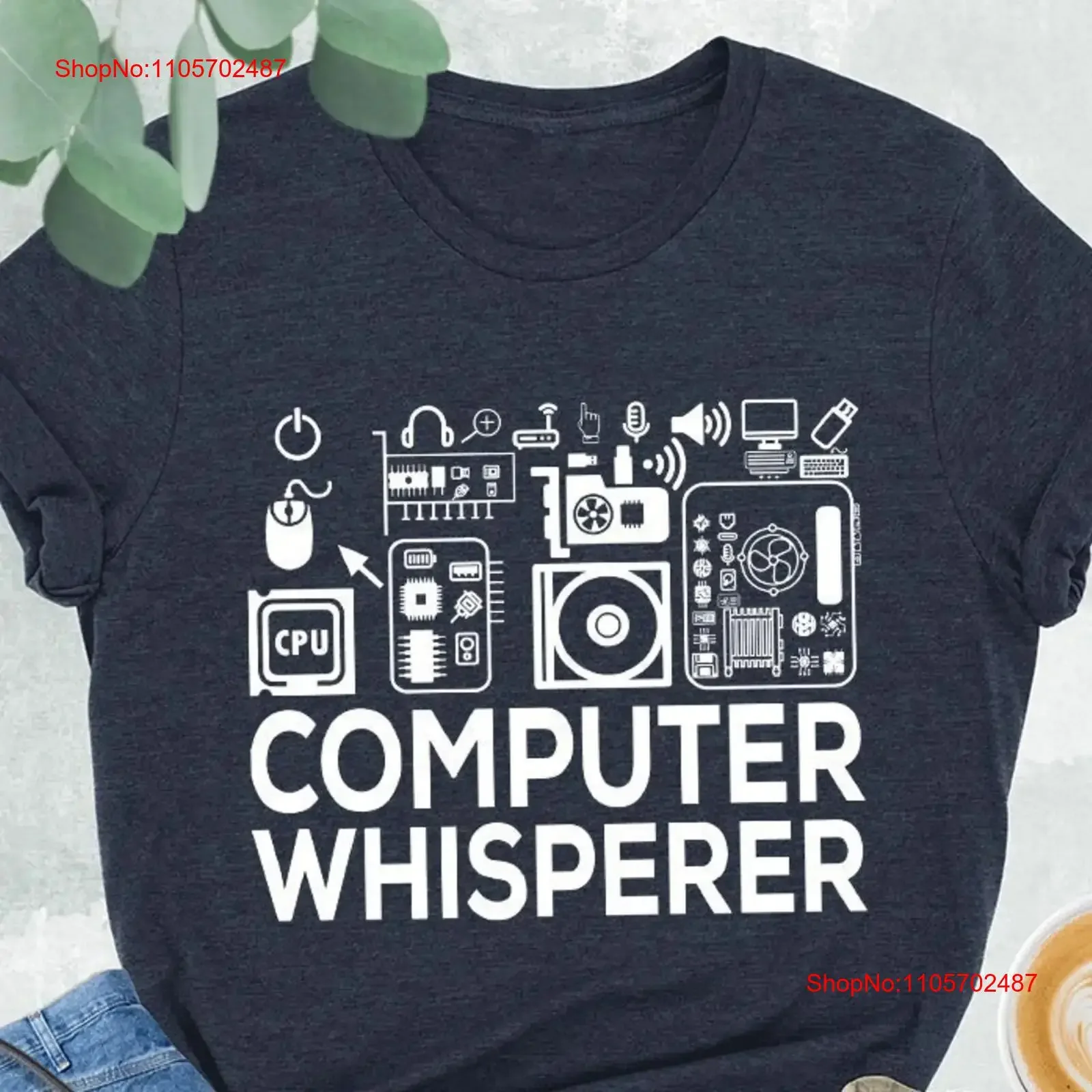 Computer Whisperer T Shirt IT Tech SupporT Funny Nerd Engineer Programming vintage Washed Slightly Top For Everyday Wear