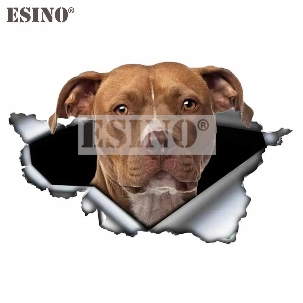 Nuevo Adhesivo Divertido de PVC con Diseño de Perro Pitbull Marrón, Calcomanía Decorativa Impermeable para Carrocería de Automóvil