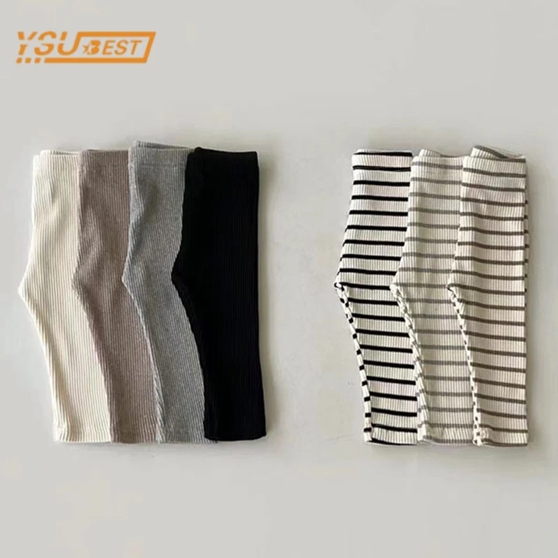 0-3Yrs Casual Infant Baby Boys Girls Pure Color Pants Children\'s Clothes Pants Spring Summer Kids Baby Girls Boys Stripe Pants