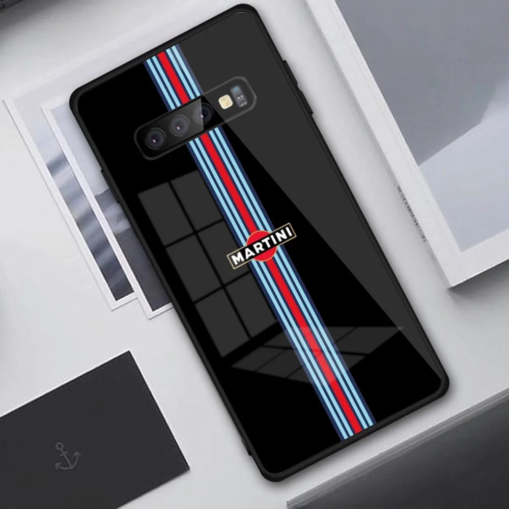 F1 Martini Mobile Cell Phone Case for Samung S23 S22 S21 Pro Ultra A13 A33 A53 NOTE 20 PC Glass Phone Cover Funda