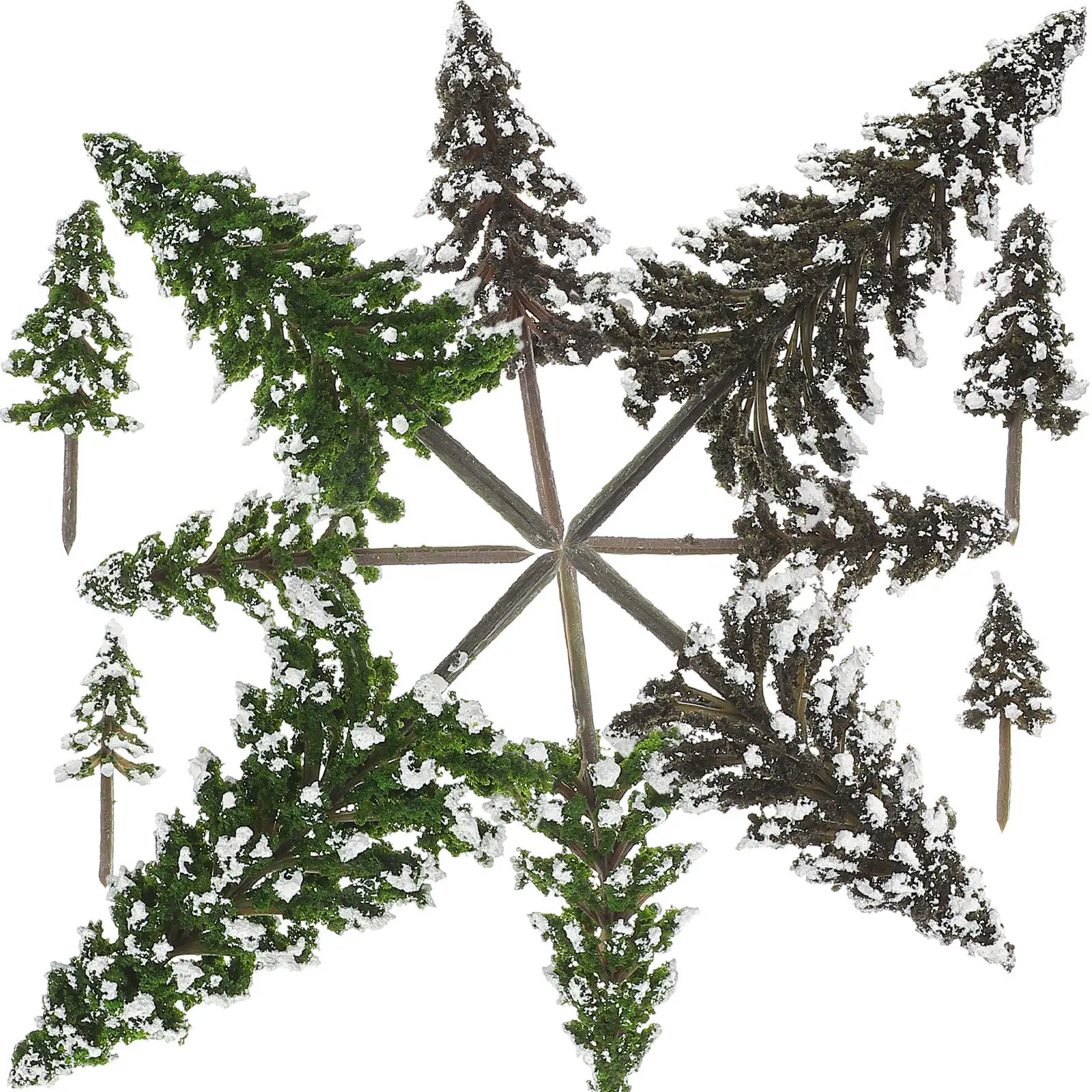 12Pcs Miniature Pine Trees Set Realistic Micro Landscape Decor for DIY Mini Gardens Tabletop Ornaments Farm Scene Layout Props