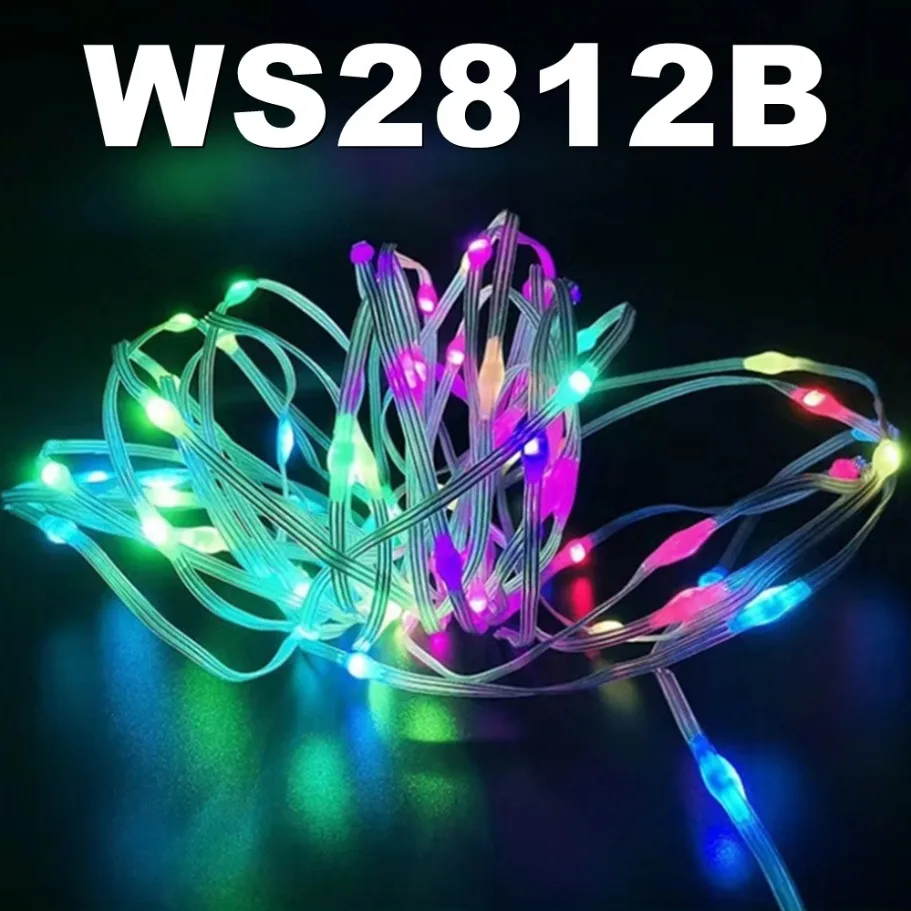 WS2812B LED Light String Smart Bluetooth Remote Control RGBIC Waterproof USB Fairy Lamp DIY Wedding Home Decoration Garland Lamp