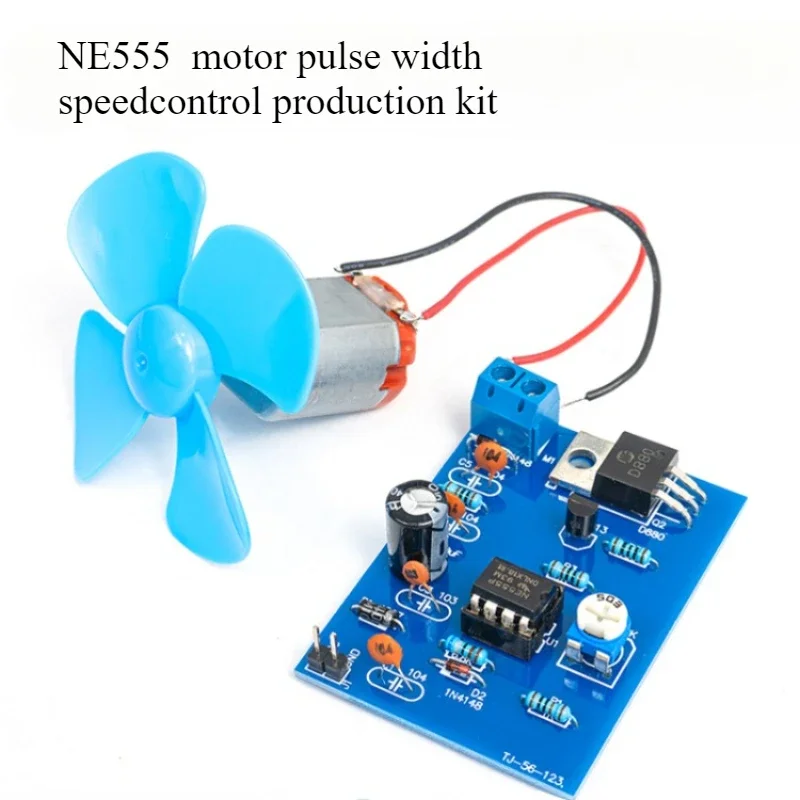 NE555 Fan Pulse Width Speed Controller DIY Kit for Electronics Training, Soldering Practice, and DIY Electronics Enthusiasts.