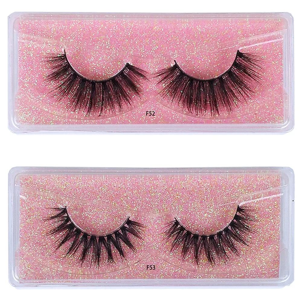 Faux-cils 3D en vison naturel, lot de 10 paires, pour le maquillage, en vrac, vente en gros