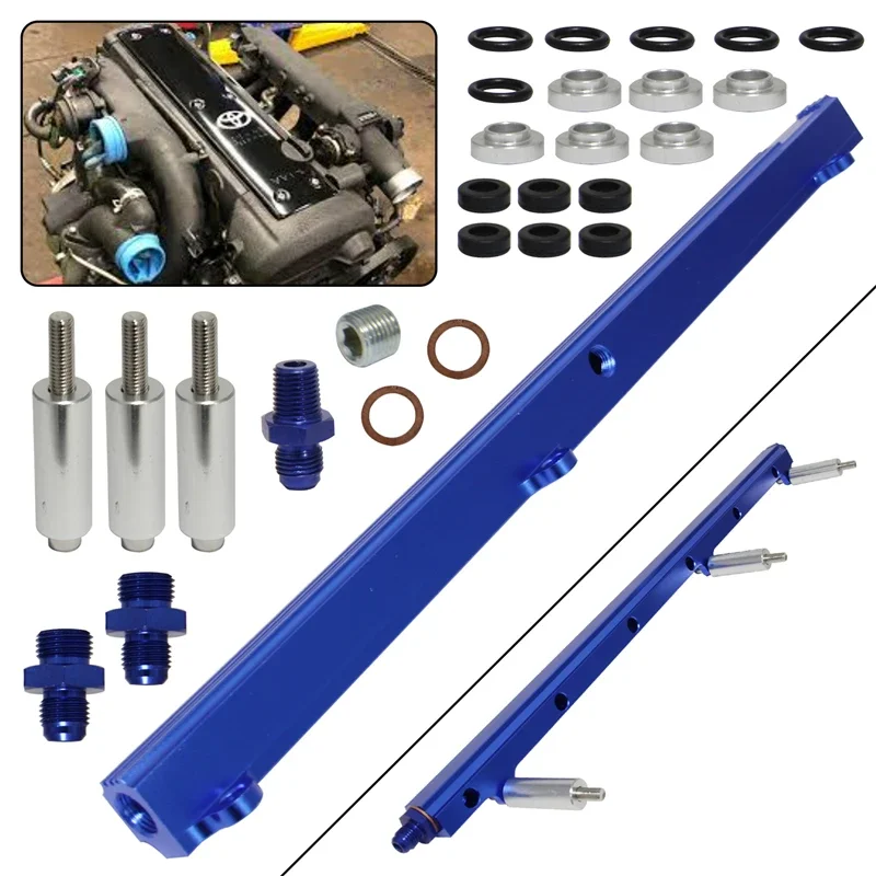 High Flow Injector Fuel Rail For Toyota Soarer Supra MK III Crown 1JZ 1JZGTE 2.5L Engine 1986-1992 Black/Blue