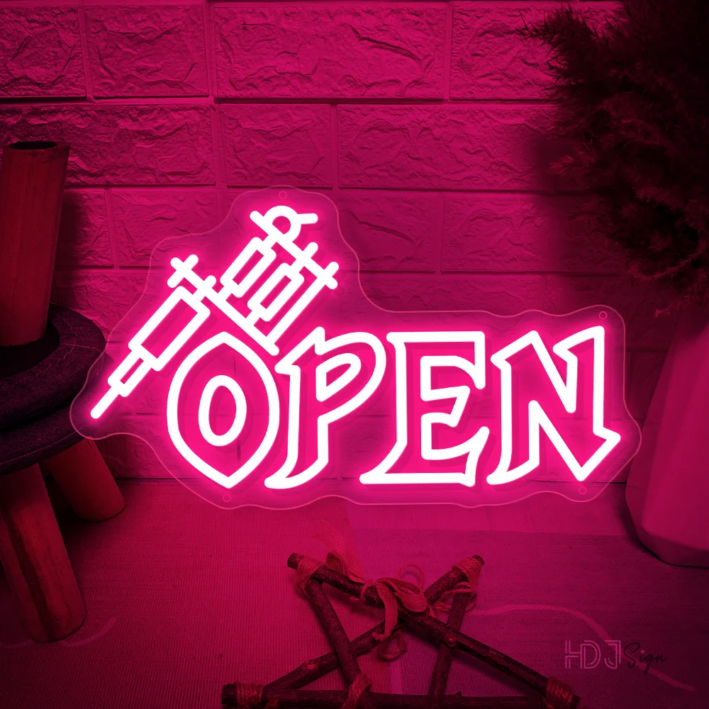 TATTO Open Neon Led Sign Tattoo Studio LED Neon Lights USB Room Wall beauty Salon Shop Decoration Tattoo Signs Neon Lamps