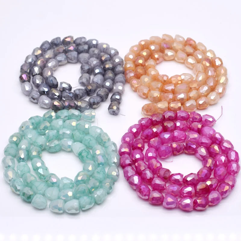 8mm 58pcs New Rose Purple color Faceted Crystal Glass Beads Bell Shape Beads Charm Loose Spacer Glass Beads For Jewelry Making