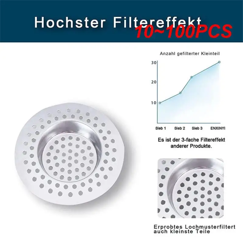 10~100PCS Kitchen Sink Filter Anti-blocking Sink Kitchen Sink Vegetable Basin Filter Stainless Steel Bathtub Filter