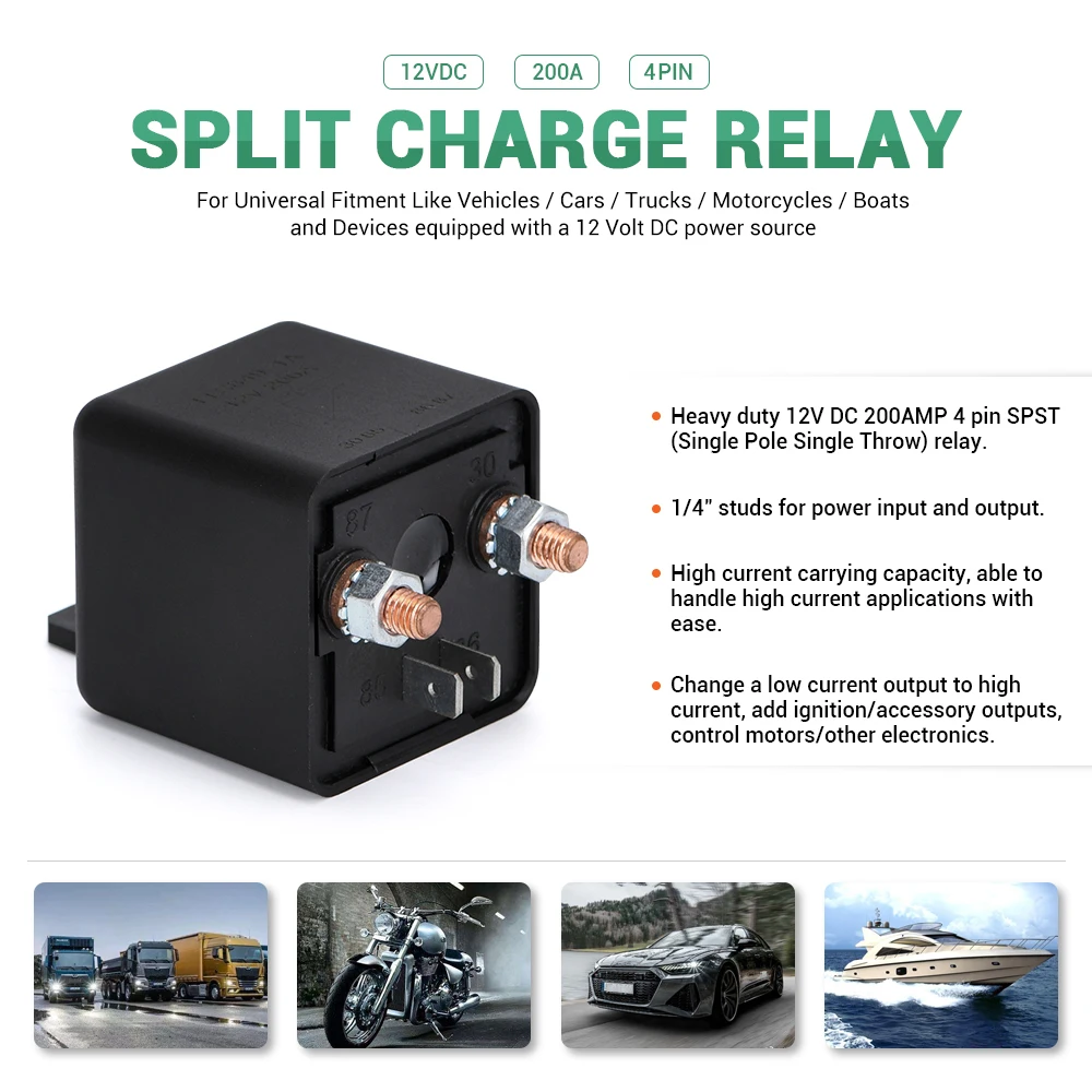 High Current Relay Starting relay 200A 100A 12V 24V Power Automotive Heavy Current Start relay Car relay PQY-ESV04