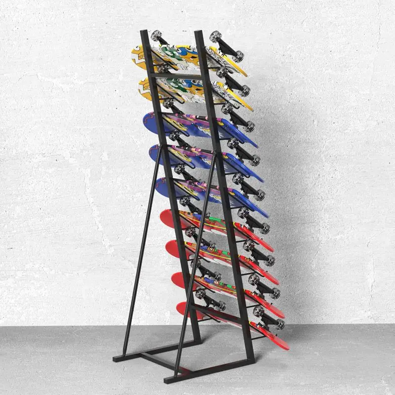 Double warping skateboard hanger Longboard land surfboard load-bearing hanger Multi-layer wrought iron storage display shelf