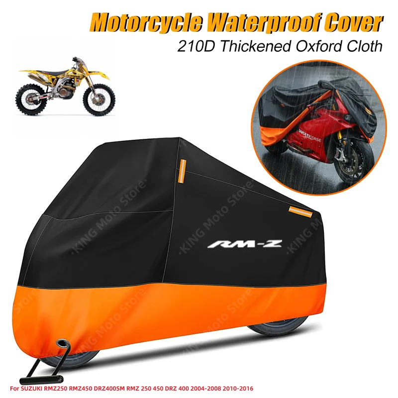 

SUZUKI Cover Waterproof For SUZUKI RMZ250 RMZ450 DRZ400SM RMZ 250 450 DRZ 400 2004-2008 2010-2016 Motorcycle Dust Rain Cover