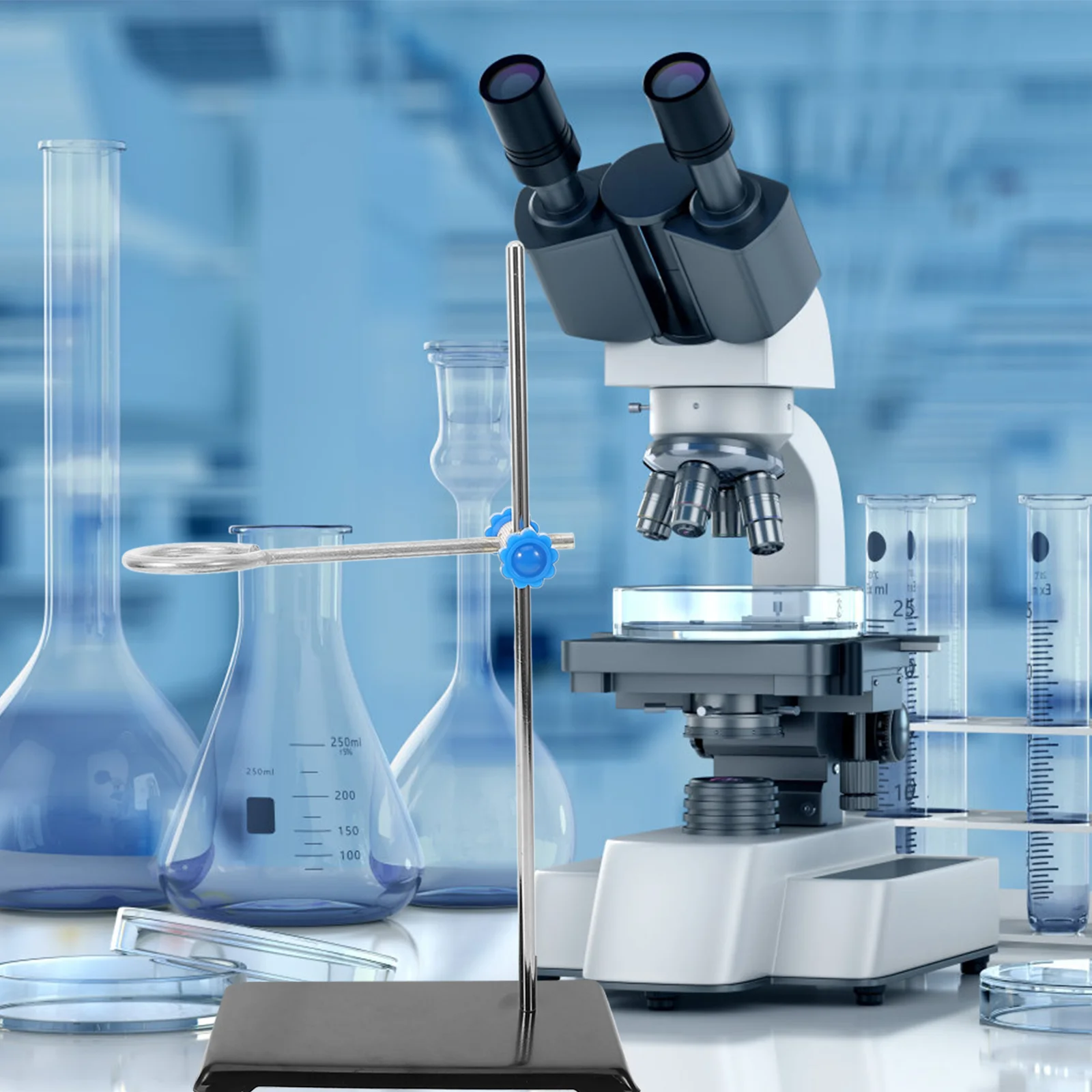 Держатель экспериментальных инструментов, химическая лабораторная подставка, лабораторный вспомогательный инструмент, воронка, настольный стержень с зажимами, колба