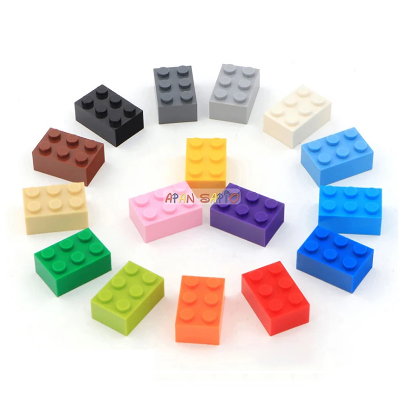 

40pcs Thick 2x3 DIY Building Blocks Figures Bricks Dots Educational Creative Size Compatible With 3002 Plastic Toys for Children