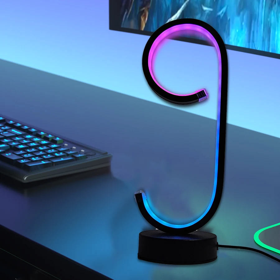 A creative modern table lamp for the desktop. It can be adjusted and switched among 36 modes via USB. It is suitable for bedroom