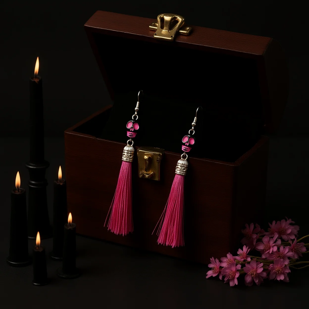 Skull Dangle Earrings Boho Long Tassel Earrings Lightweight Earrings Retro For Friend Gatherings Day Of The Dead Celebration