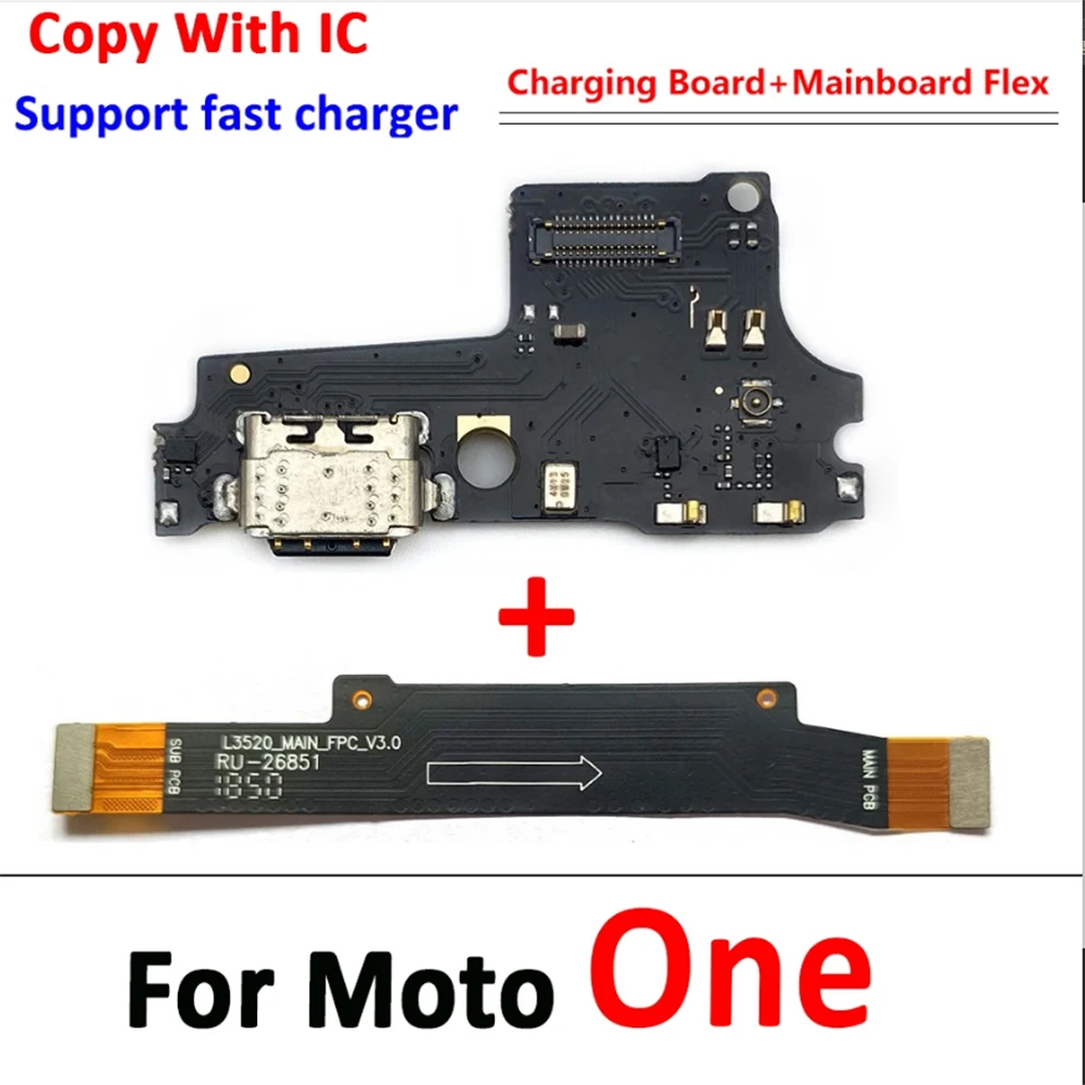 10Pcs，For Moto One Fusion E5 Play GO E7 Plus One Hyper Motherboard Main Board Connect USB Charging Port Dock Board Flex Cable