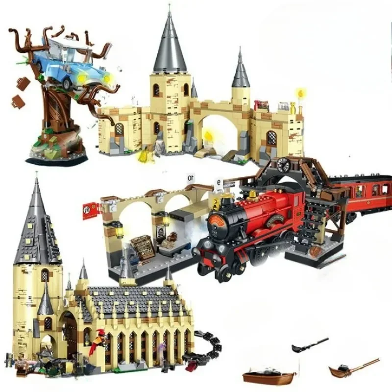 Castillo Voldemort, torre de reloj, castillo mágico, arquitectura, modelo de bloques de construcción, juguetes para niños, regalo