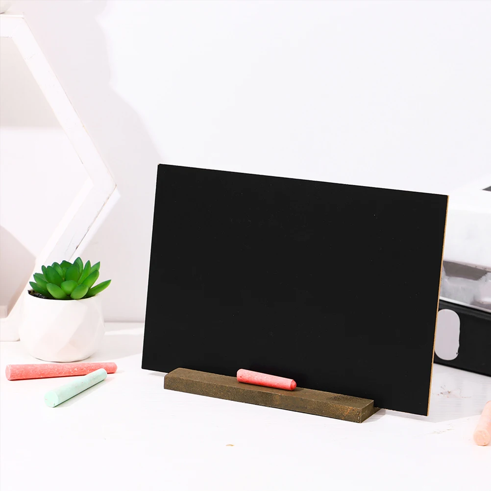 

2pcs Mini Wooden Chalkboard Sign Reusable Erasable Message Board Tabletop Small Chalk Sign Stand Mdf Decorative Display