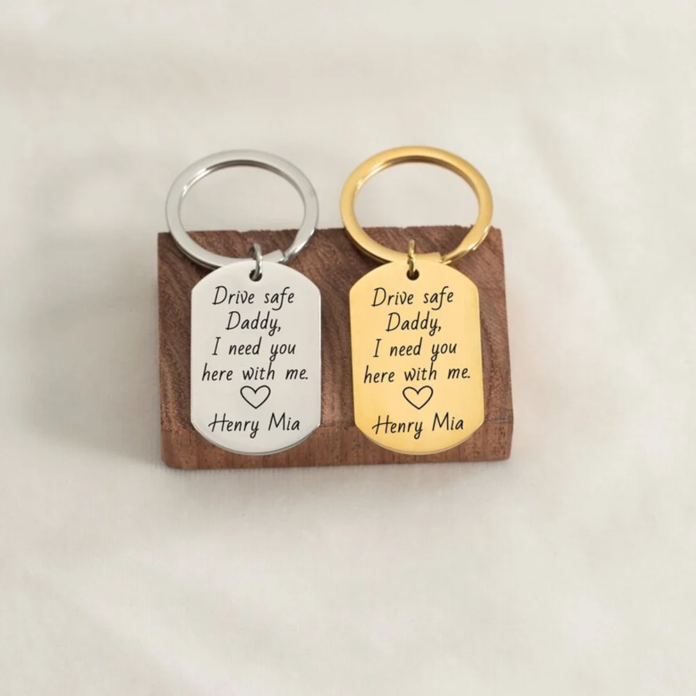 Personalizzazione portachiavi personalizzata qualsiasi nome portachiavi in acciaio inossidabile a frase corta regalo per la famiglia o i buoni amici