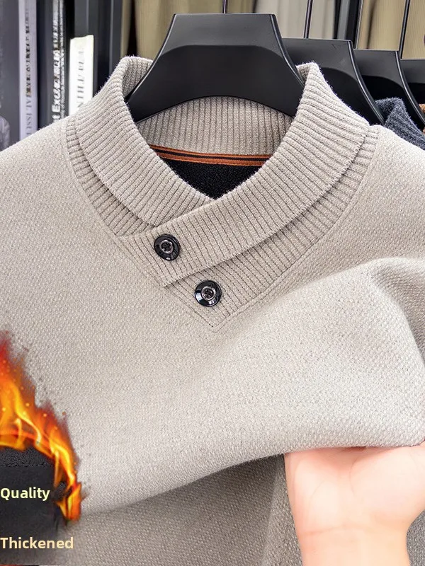 

Мужской зимний утепленный свитер с V-образным вырезом, на флисовой подкладке, с длинным рукавом, цельный, вельветовый, с капюшоном, повседневный, базовый