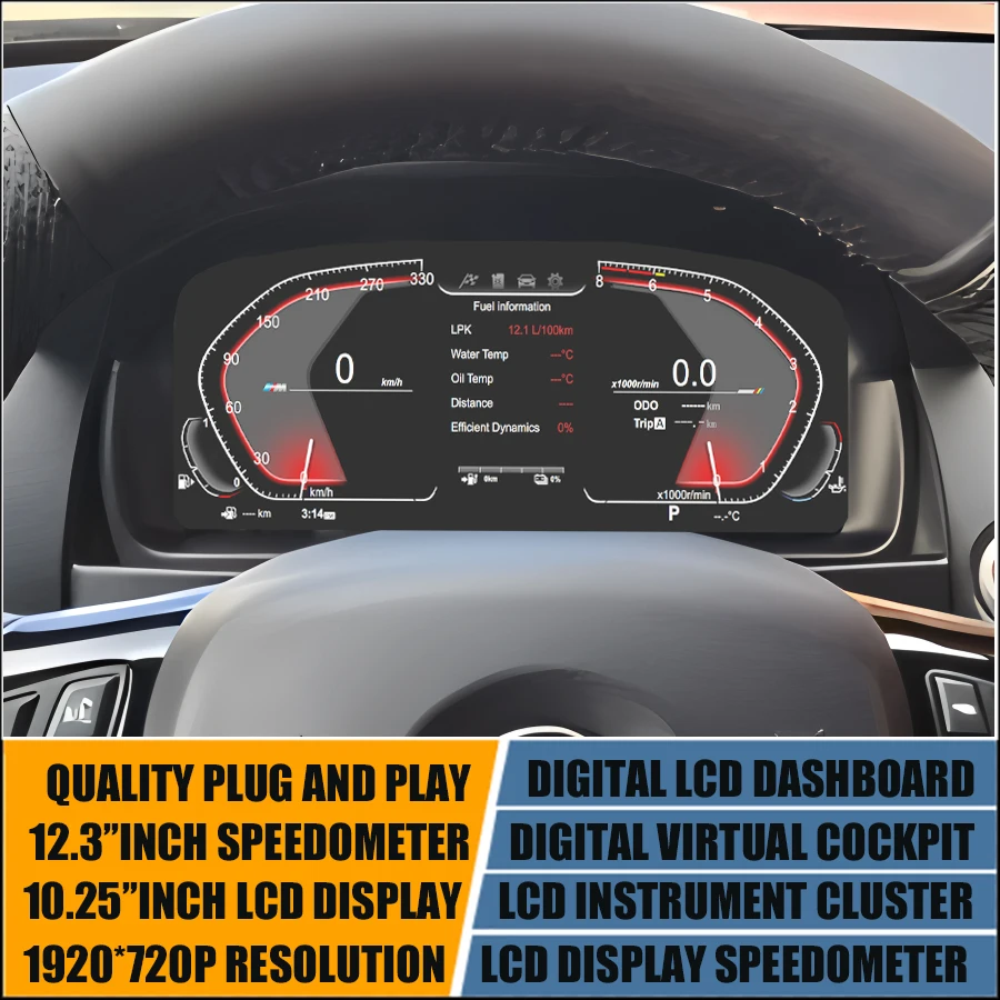 

11''inch Digital Instrument Gauge Cluster Speedometer For BMW X1 E84 2009-2015 Dashboard Panel LCD Display Cockpit Tachometerer