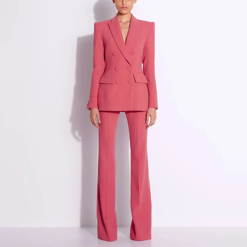 

High Quality Luxury Tuxedo Female Suits 2 Pieces Jacket Pants Boutique Stylish Conjunto De Dos Piezas Para Mujer Elegante