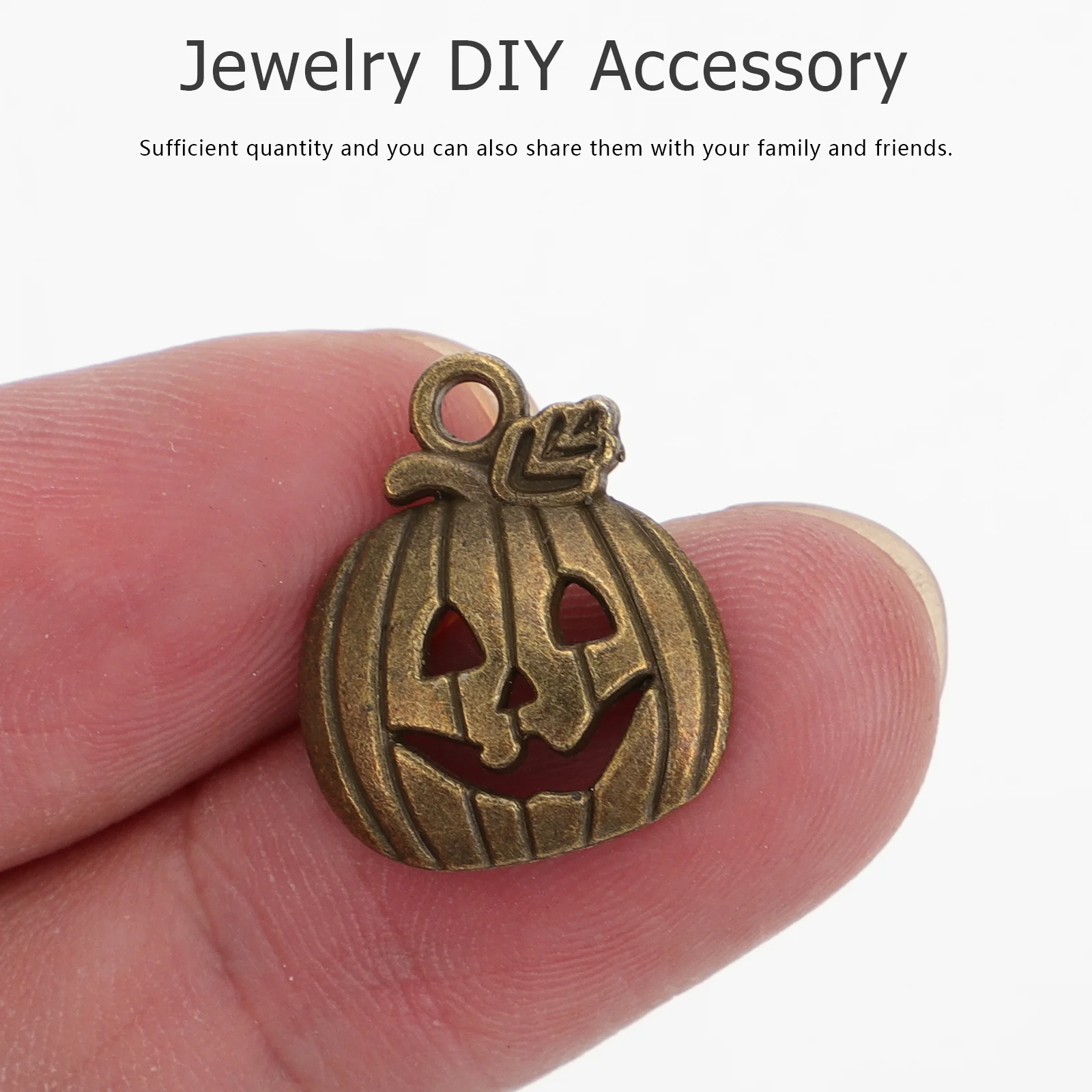 

100Pcs Pumpkin Pendant Charms Halloween Alloy Smooth Durable DIY Necklace Earrings Jewelry Making Craft Accessories